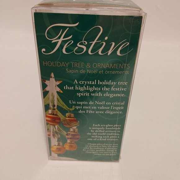BEAUTIFUL FESTIVE Glass Tree with 12 Glass Holiday Ornaments BNIP - Picture 3 of 5